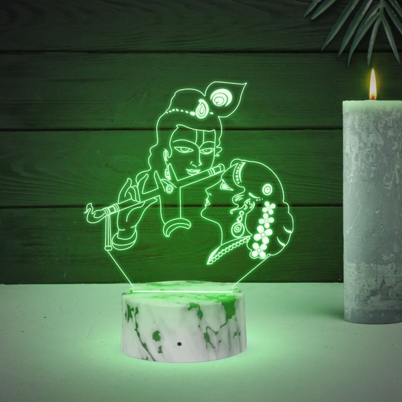 D Illusion Krishna Led Night Lamp with Multicolored Light